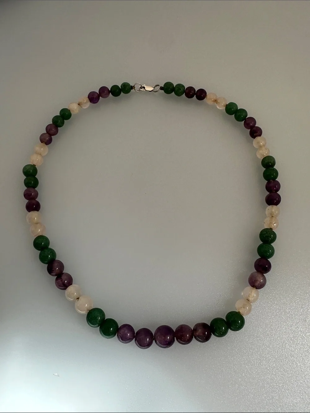 925 sterling silver amethyst Jade Necklace​​